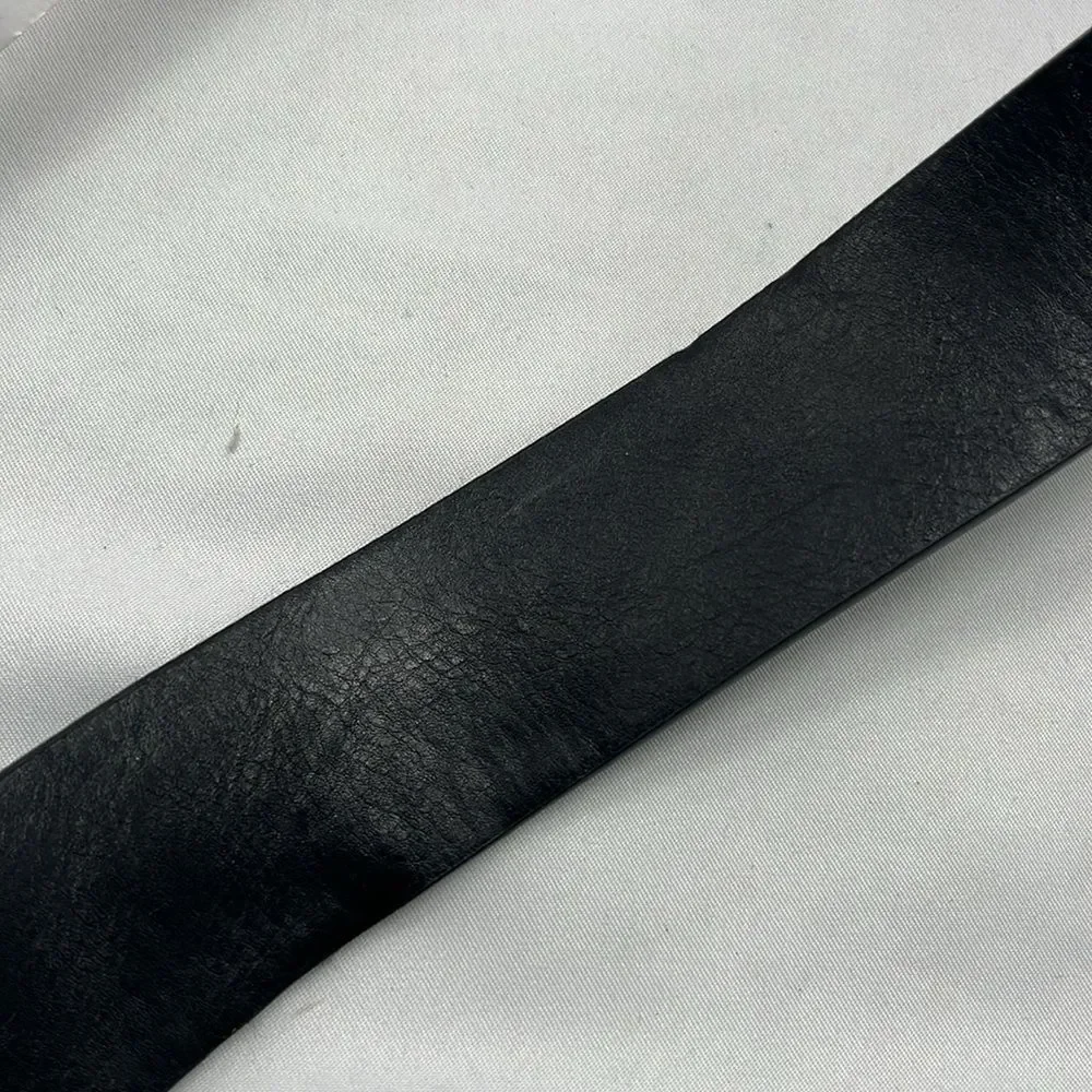 Black Faux Leather Snake Belt
